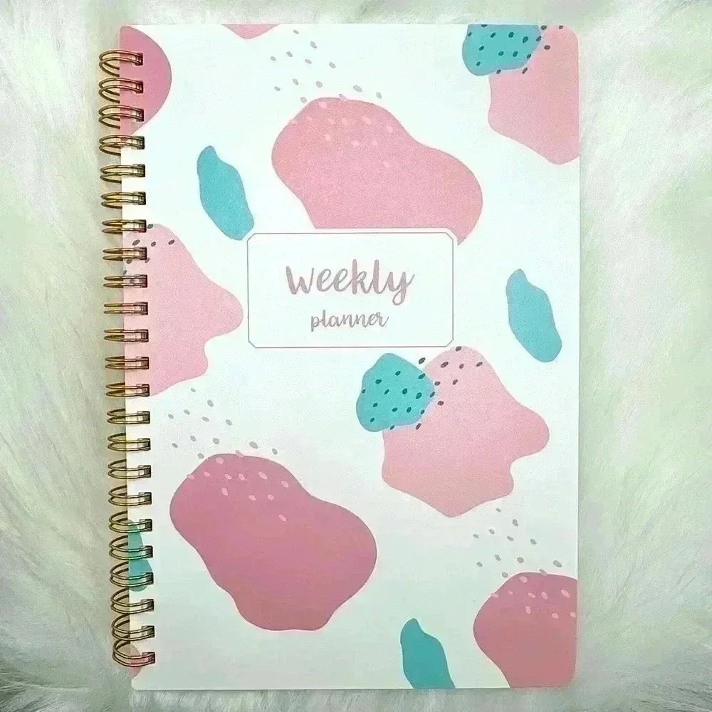 Weekly Planner and Pink Series Highlighter Pen Set Bundle